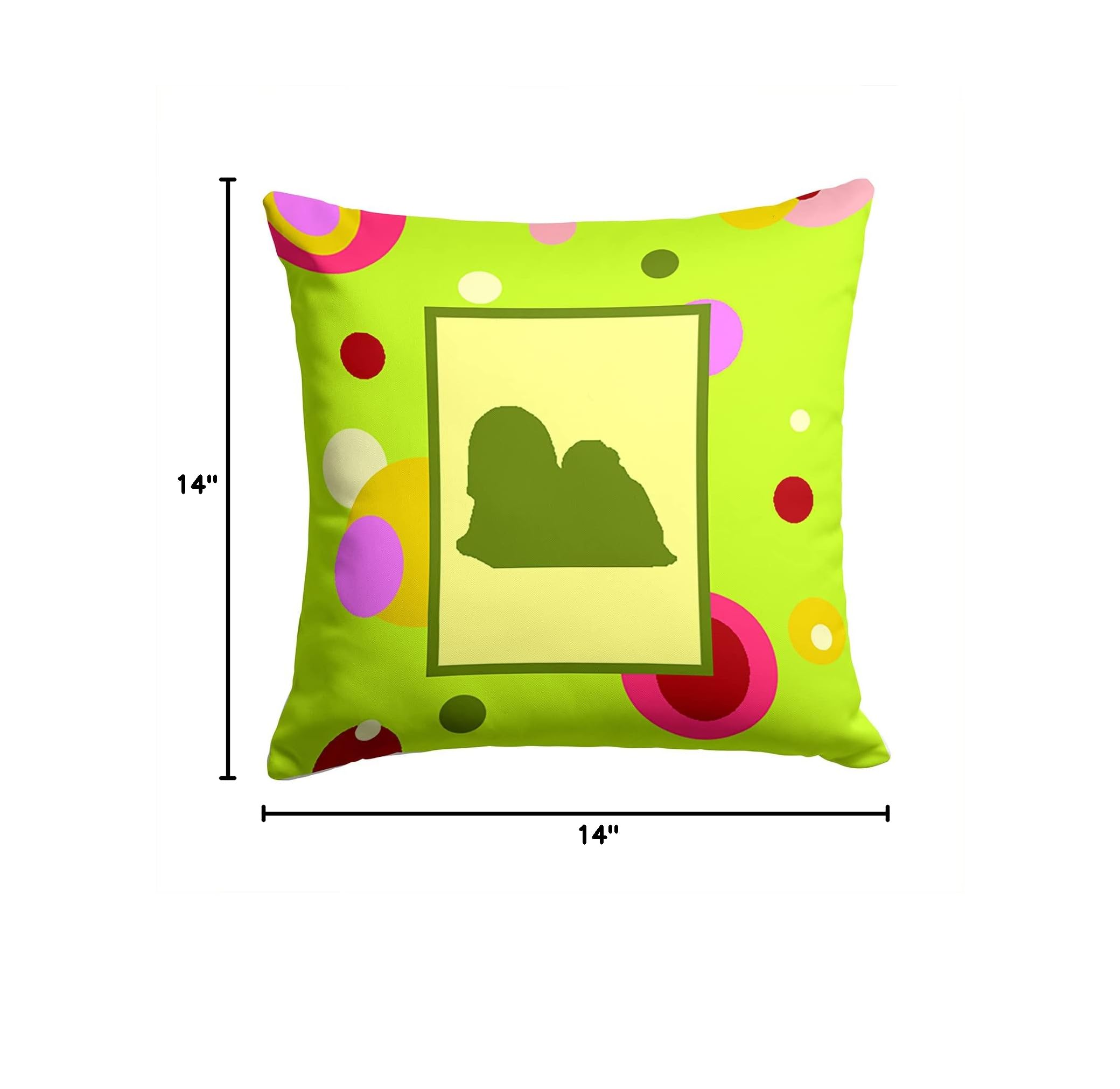Lhasa Apso Decorative Throw Pillow Cover 14x14 Inches - Machine Washable Indoor Outdoor Cushion for Sofa, Bed & Patio - Perfect for Home Decor, Living Room Accent & Pet Lover Gifts