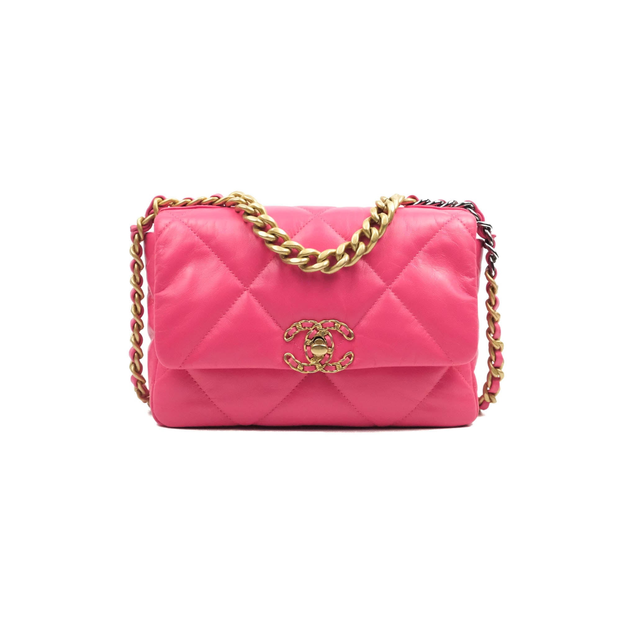 Chanel 19 Small Handbag in Rosy Pink Goatskin Leather with Mixed Hardware - 20K Collection | Luxury Crossbody Bag for Women, Perfect for Date Night & Special Occasions