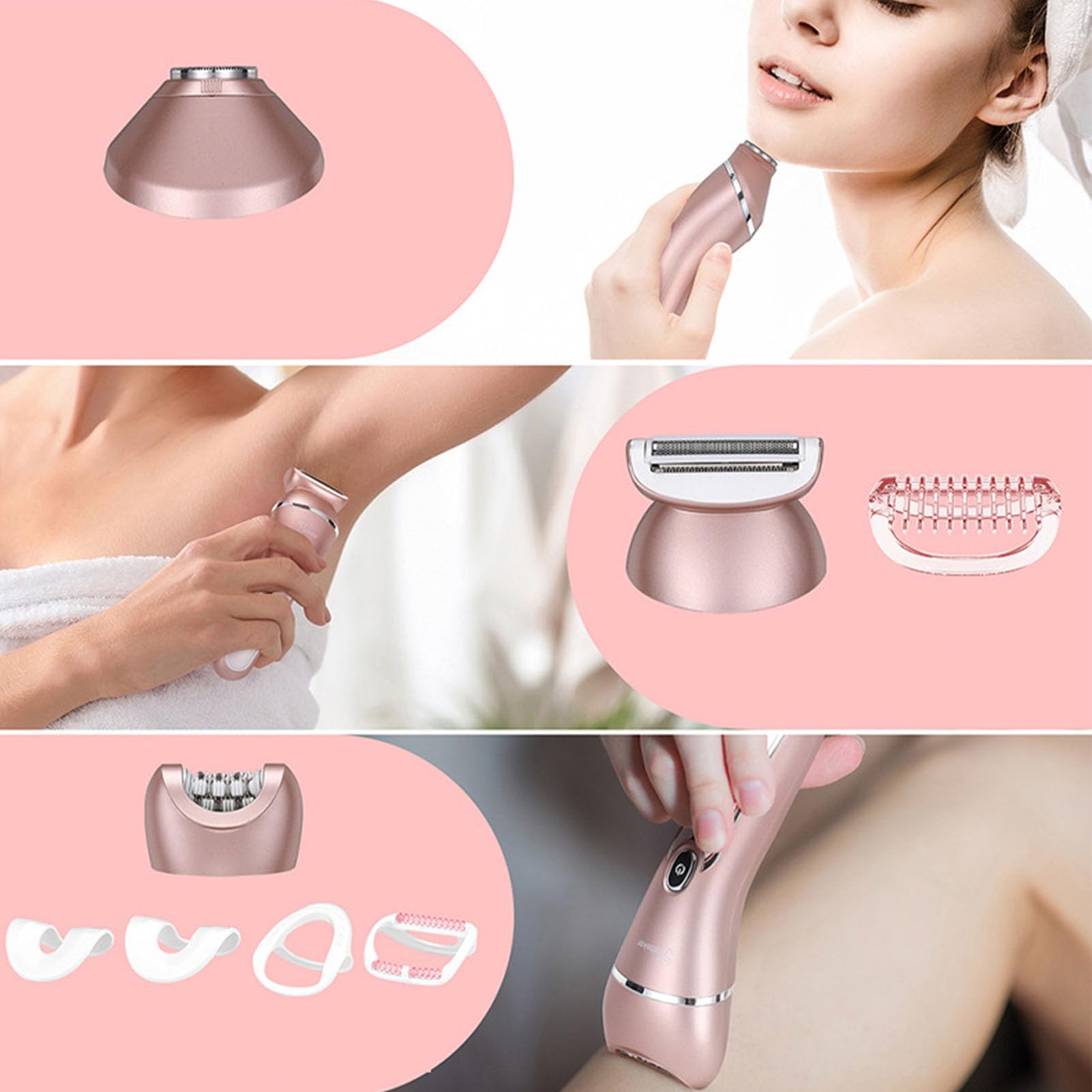 3-in-1 Electric Epilator for Women - Painless Hair Removal Device & Gentle Trimmer - Rechargeable Lady Shaver for Legs, Underarms, Bikini Line - At-Home Hair Remover for Smooth Skin (Perfect for Travel, Gym & Daily Beauty Routine)