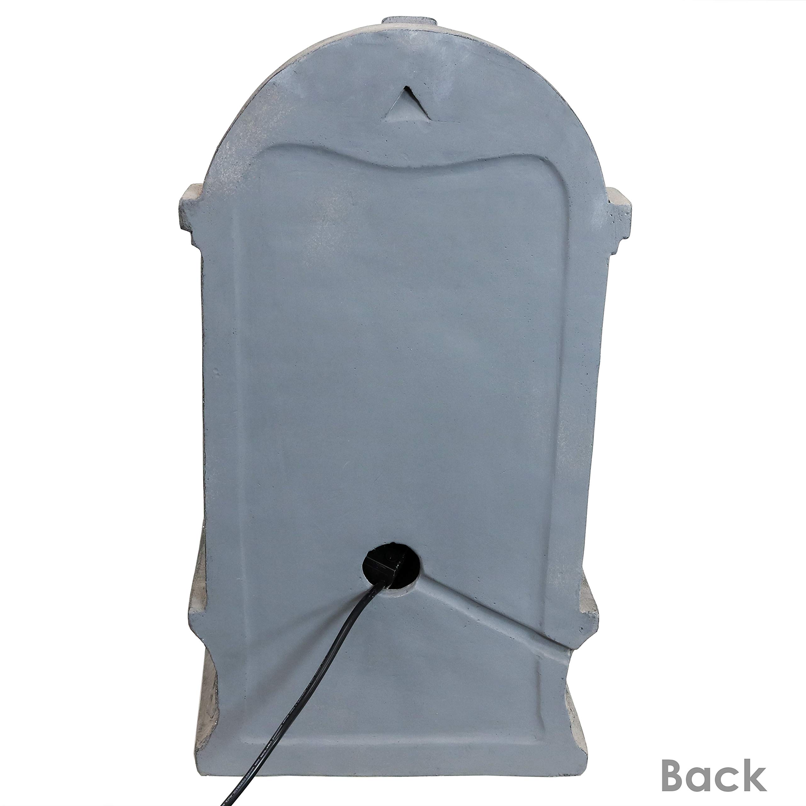 28-Inch French-Inspired Outdoor Flat Back Water Fountain - Durable Glass Fiber Reinforced Concrete - Perfect for Garden, Patio, and Backyard Decor