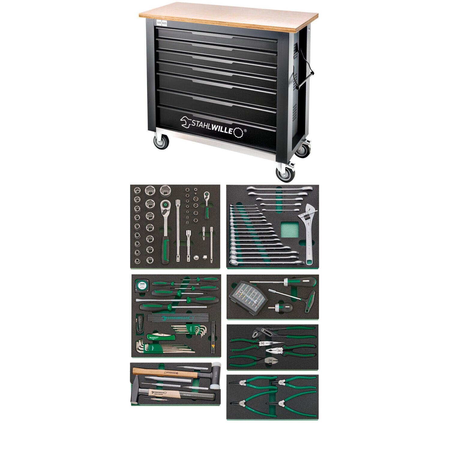 Stahlwille 98830179 Professional Tool Set with Workbench - Perfect for Home Garage, Workshop & DIY Projects