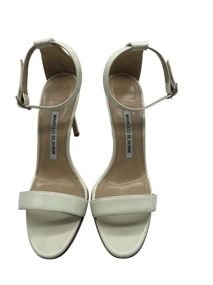 Authentic Manolo Blahnik Leather Chaos Heels for Women - Size 35 (US 5) - Perfect for Weddings, Parties & Special Occasions