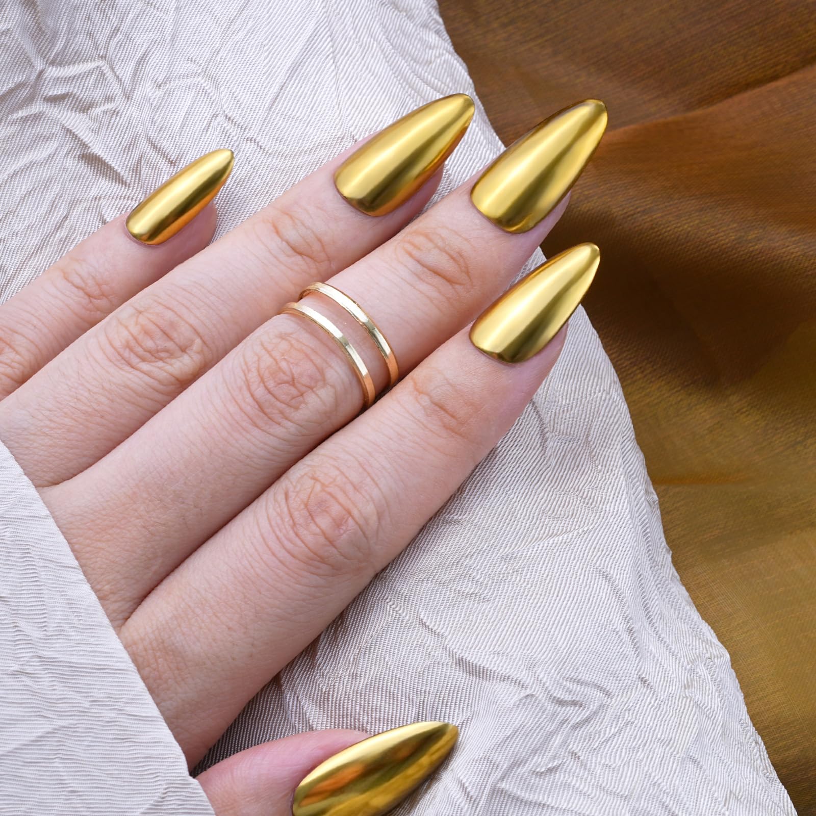 PrettyDiva Gold Chrome Nail Powder - Mirror Metallic Nail Pigment for DIY Nail Art & Manicure | Perfect for Salon, Home Nail Decoration & Professional Nail Design