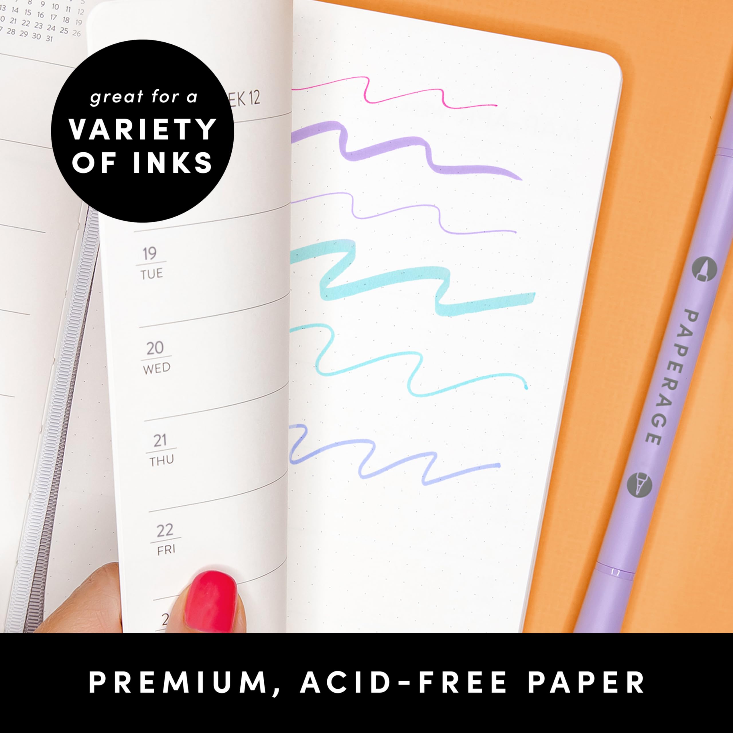 PAPERAGE 2025 Weekly & Monthly Planner Hardcover - Blush Pink 12-Month Agenda (Jan-Dec 2025), 5.7