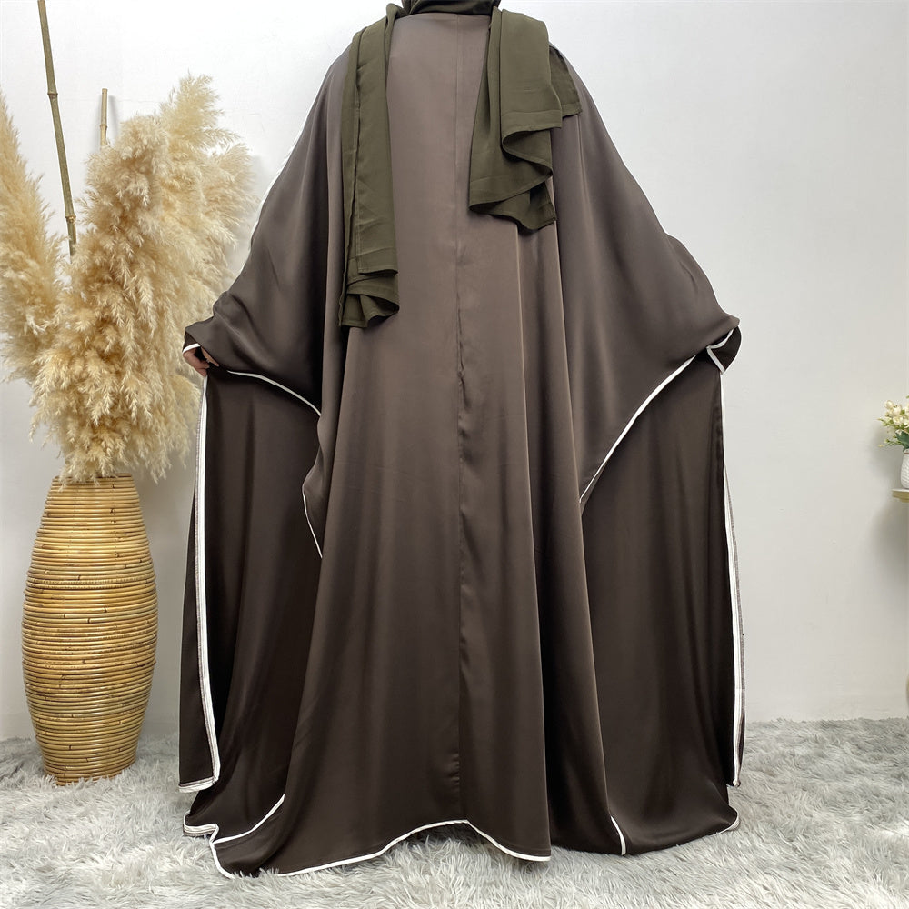 Elegant Bisht 2-Piece Abaya Set in Ash Gray - Modest Islamic Prayer Dress for Women | Perfect for Eid, Ramadan & Special Occasions