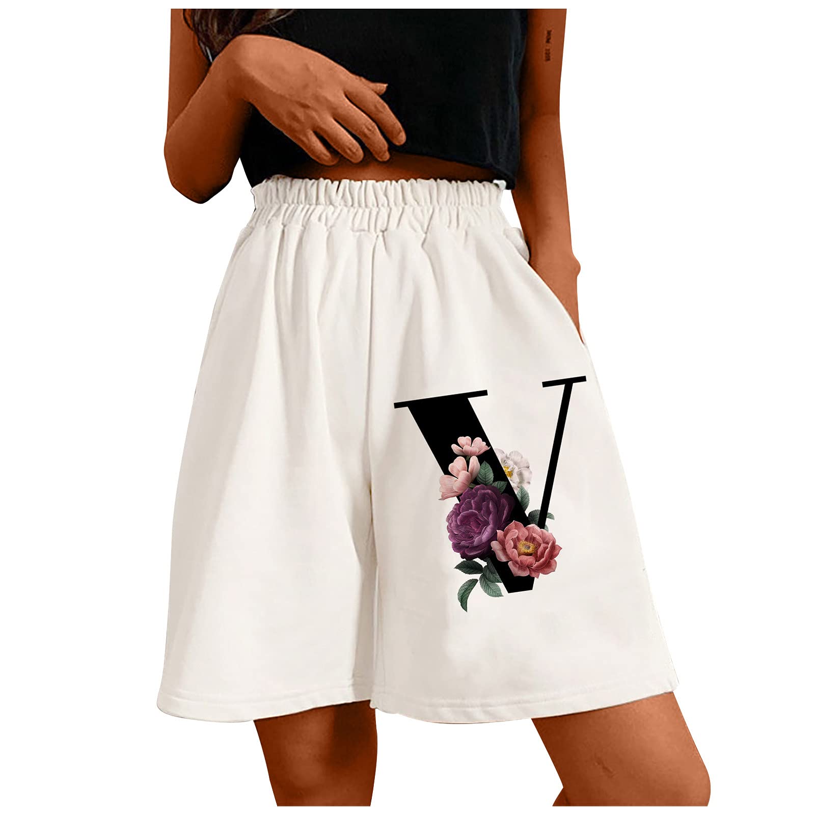 Women's High Waisted Casual Shorts - Summer & Fall Loose Fit Fashion Shorts with Pockets | Comfortable for Outdoor Activities, Travel & Daily Wear