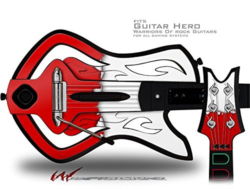 Red & White Ripped Colors Decal Skin for Warriors of Rock Guitar Hero Guitar - Perfect for Gaming, Customization & Collectors (Guitar Not Included)