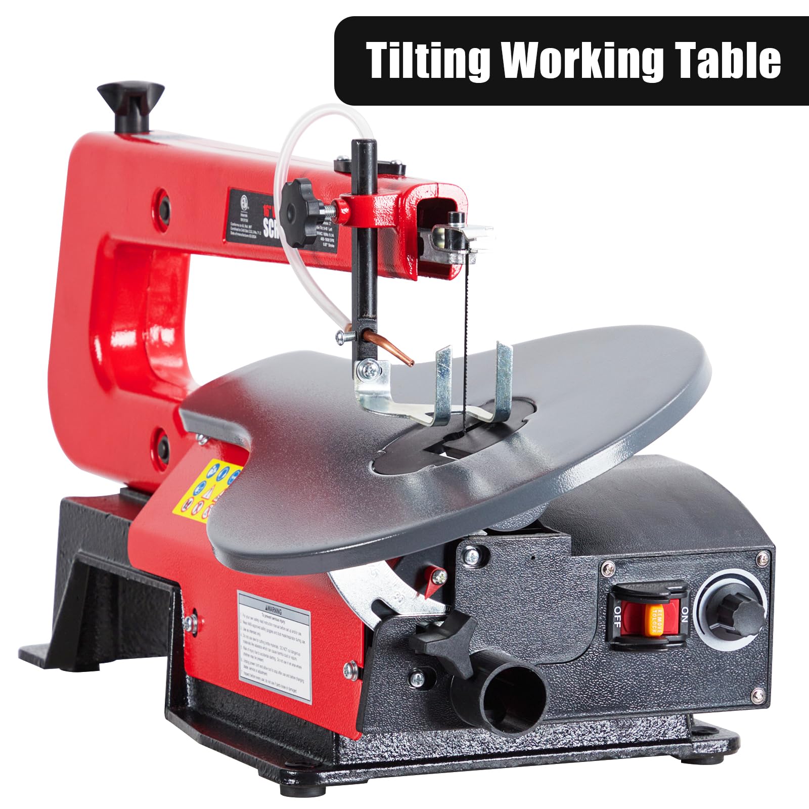 GARVEE 16 Inch Variable Speed Scroll Saw with Large Adjustable Tilting Work Table & LED Light - Perfect for Woodworking, DIY Crafts, and Home Improvement Projects