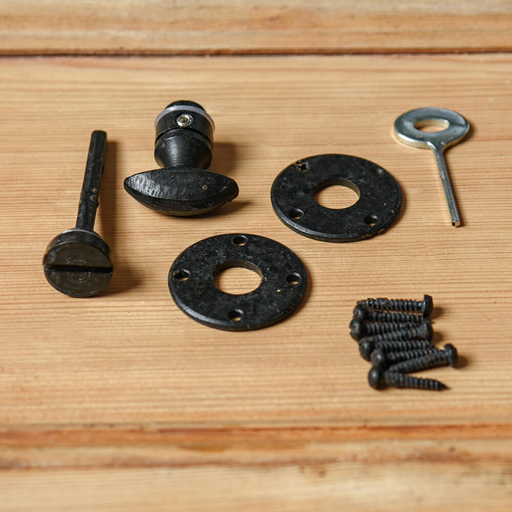 Black Beeswax Round Bathroom Thumbturn Lock - Exterior Door Privacy Lock for Bathroom, Bedroom, Closet - Rustproof & Durable Finish for Home Security