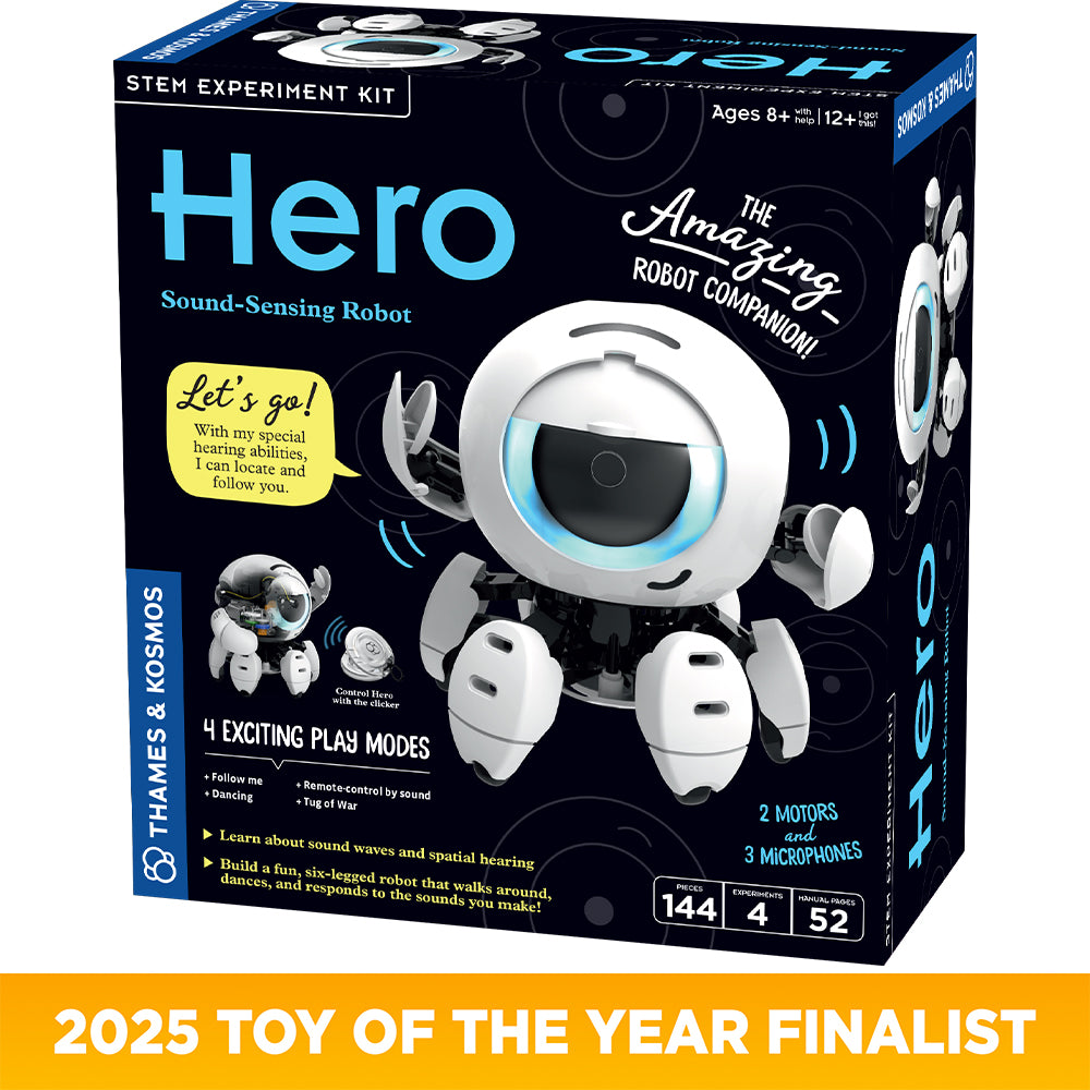 Hero Sound Sensing Robot - Interactive STEM Toy for Kids, Educational Science Kit with Voice Control & Motion Detection - Perfect for Learning Robotics & Coding at Home or School