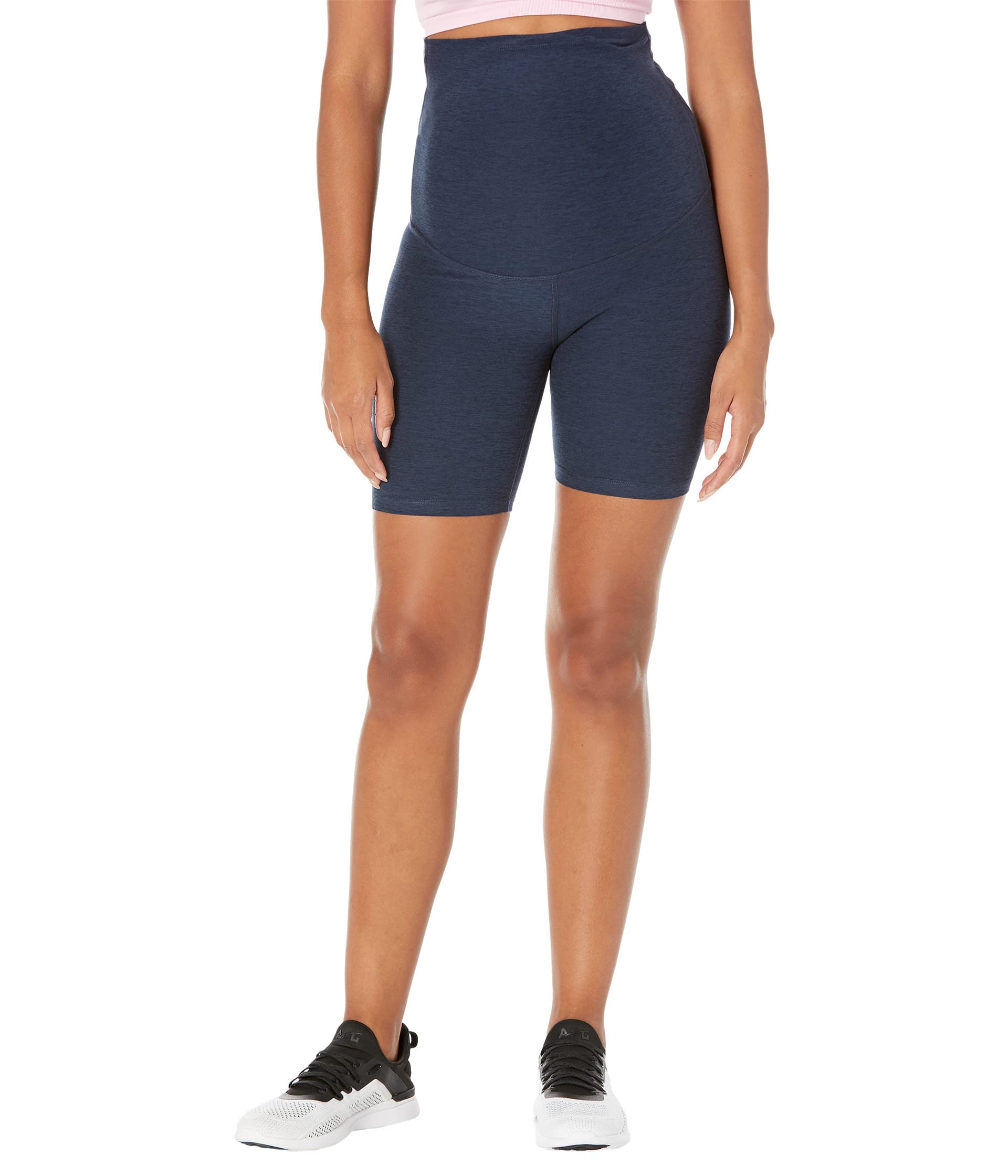 Beyond Yoga Maternity Spacedye Empire Waisted Biker Shorts for Women - Ultra Soft Pregnancy Workout Shorts, High Waist Yoga Pants for Expecting Moms | Perfect for Prenatal Yoga, Gym & Everyday Comfort