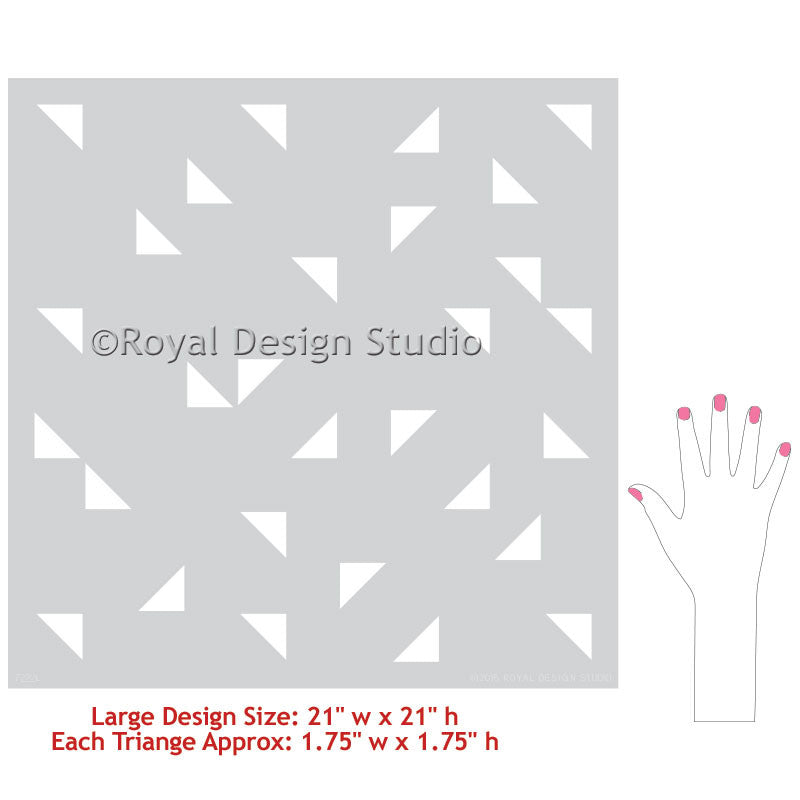 Aztec Triangles Wall Stencil - DIY Geometric Wall Art Decal for Home Decor | Perfect for Living Room, Bedroom, and Nursery Accent Walls