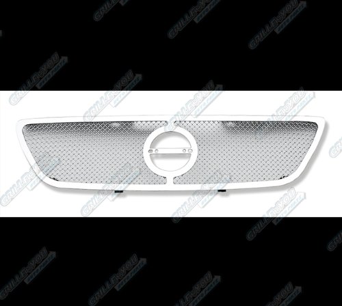 APS Compatible with Nissan Altima 2002-2004 Main Upper Stainless Steel Chrome Mesh Front Grill Grille Insert S18-T60457N - Upgrade Your Car's Style & Protection for Daily Driving & Car Shows