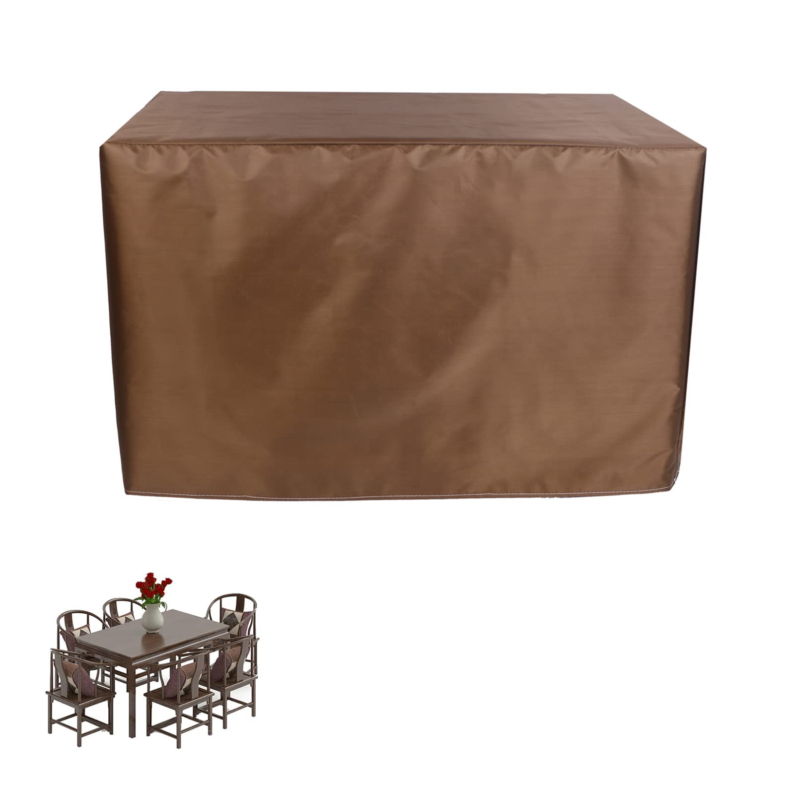 Waterproof Patio Furniture Covers 35×35×30 Inch - Outdoor Table and Chairs Set Protector, Heavy Duty Rectangular Table Cover for Garden, Deck, Backyard - Perfect for Rain, Snow & UV Protection