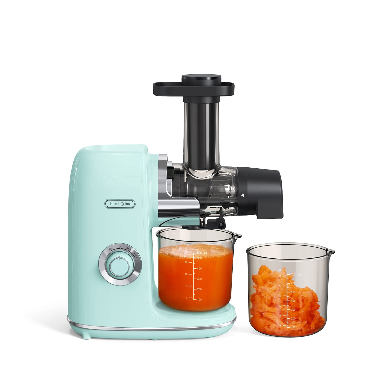 Hazel Quinn Slow Masticating Juicer - Cold Press Juicer for Fruits & Vegetables, BPA-Free, Easy Clean, 2-Speed & Reverse Function, Ultra Quiet, Dishwasher Safe - Perfect for Healthy Juicing at Home or Office