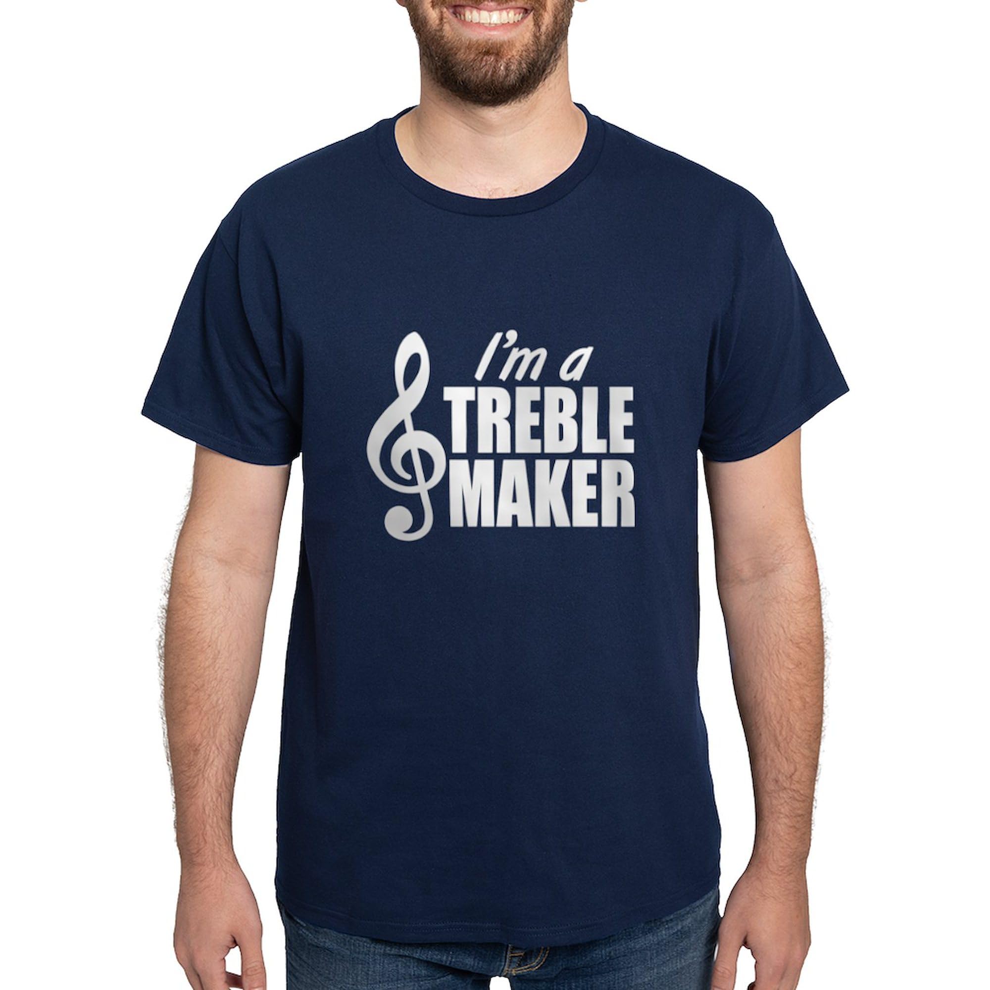 Men's 100% Cotton Music T-Shirt - 'I'm A Treble Maker' Classic Graphic Dark Tee | Band & Concert Apparel for Musicians & Music Lovers