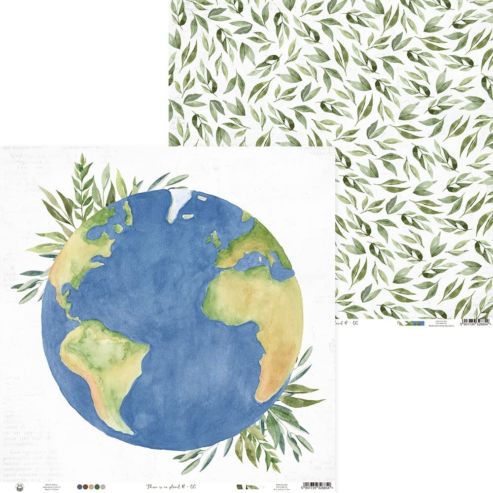 Eco-Friendly P13 'There is No Planet B' Double-Sided Cardstock 12x12 Inches - #06 for Scrapbooking, DIY Crafts & Home Decor