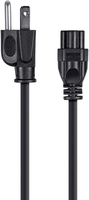 Monoprice 3ft 18AWG Grounded AC Power Cord - 10A NEMA 5-15P to IEC 320 C5 Connector - Perfect for Laptops, Monitors & Home Office Electronics