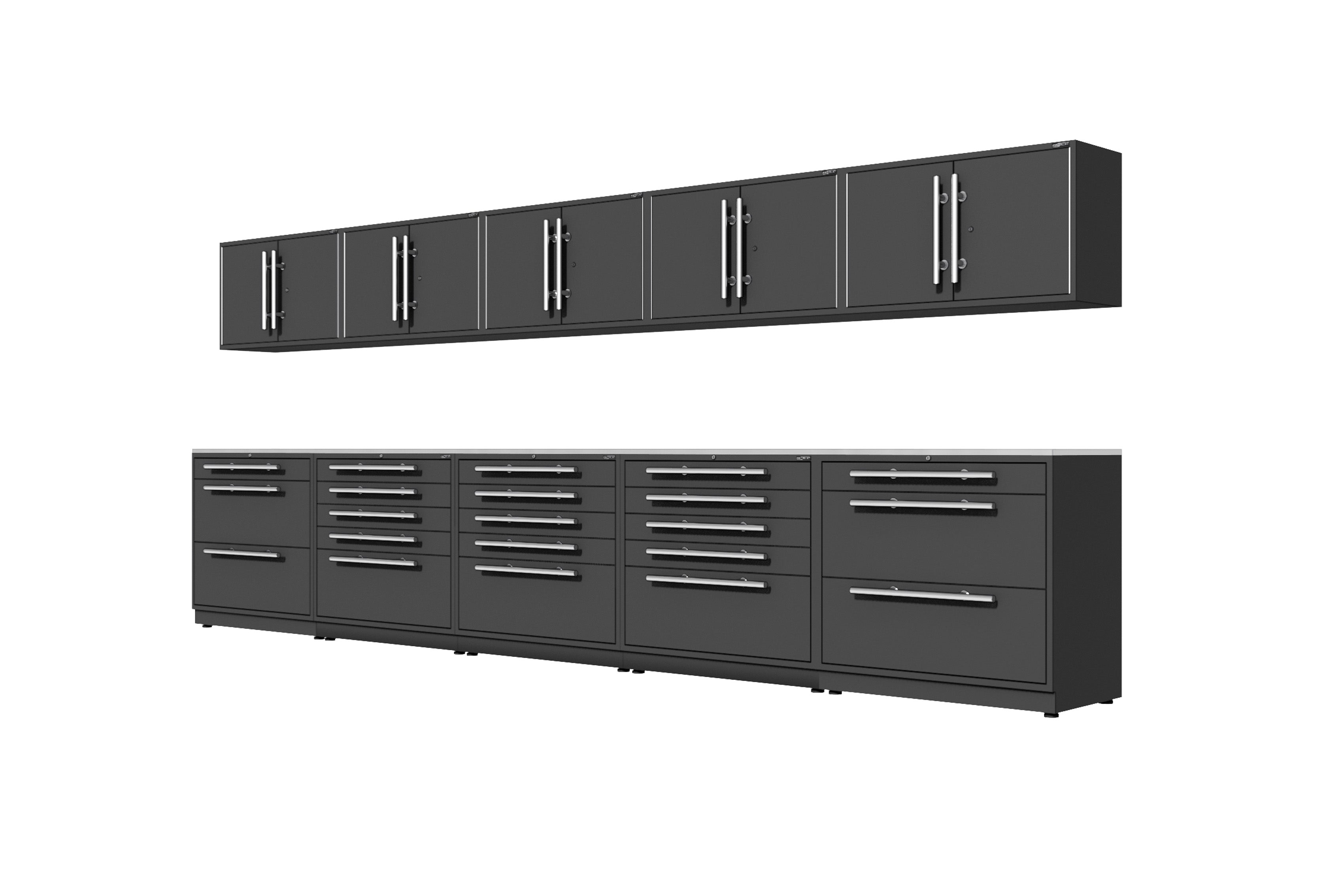 ProSlat LUX 200 Preconfigured Array - Wall Mounted Garage Storage System for Tools & Equipment Organization - Perfect for Home Garage, Workshop & DIY Projects