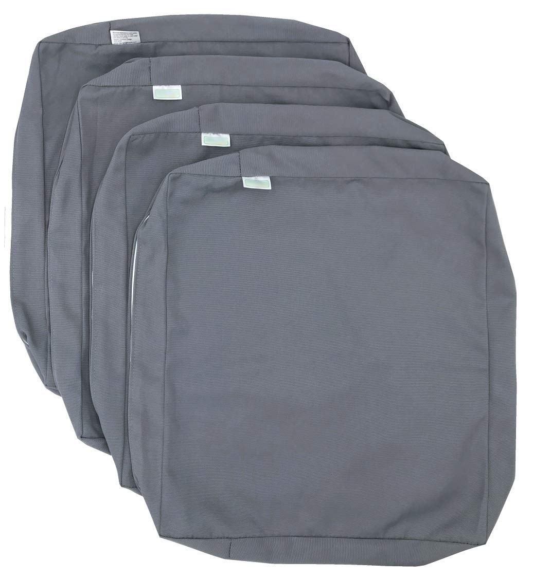 Premium Stone Gray Outdoor Chair Cushion Covers - Waterproof, UV Resistant (24
