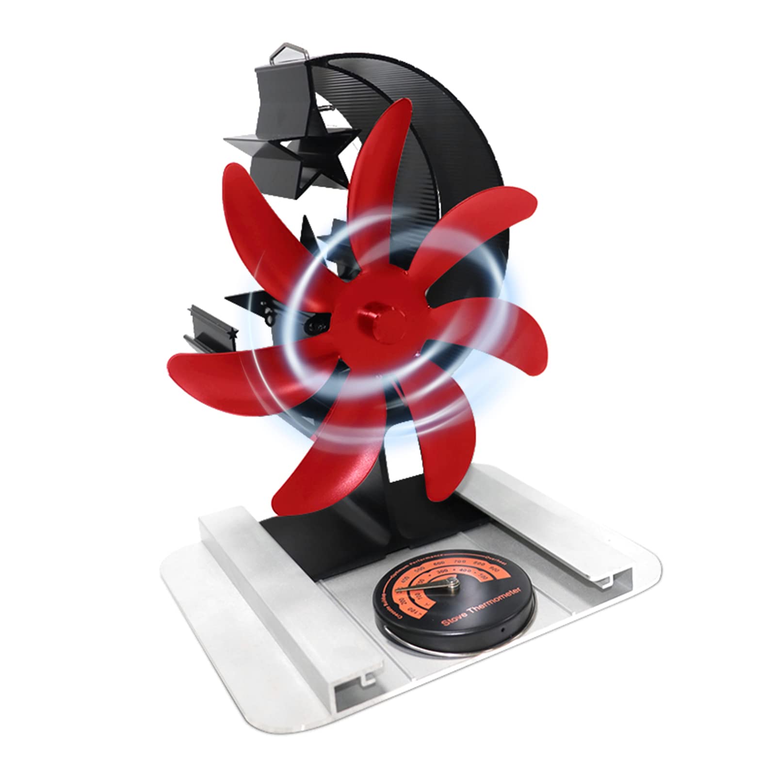 Efficient Heat-Powered Wood Stove Fan - Quiet Circulating Fan for Wood Burning Stoves - Essential Accessory for Cozy Home Heating & Energy Savings - Perfect for Cabins, Living Rooms & Winter Warmth