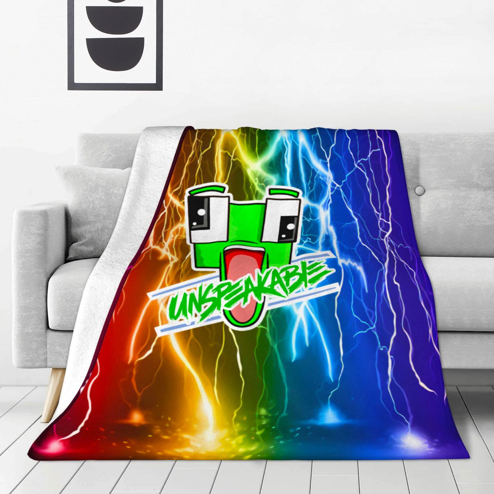 3D Printed Gaming Blanket - Ultra Soft Flannel Plush All-Season Throw Blanket for Boys & Girls - Perfect for Bed, Couch, Chair & Living Room - Cozy Gaming & Movie Nights at Home