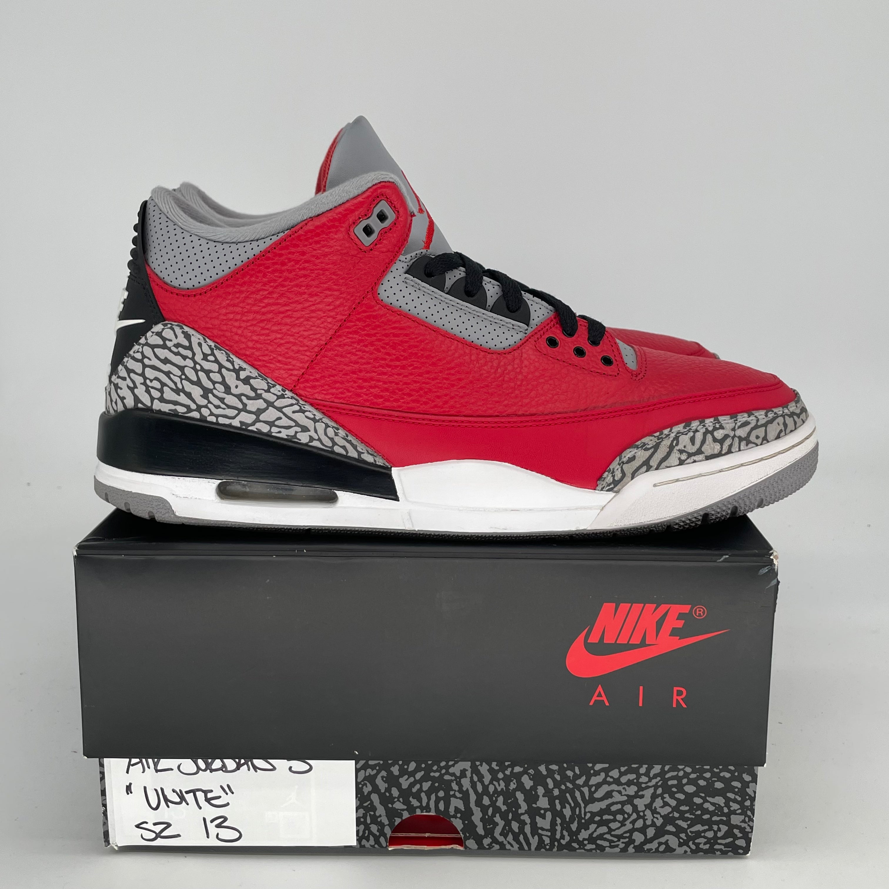 AIR JORDAN 3 UNITE Men's Basketball Shoes Size 13 - Retro Style Sneakers CK5692-600 for Sports & Casual Wear