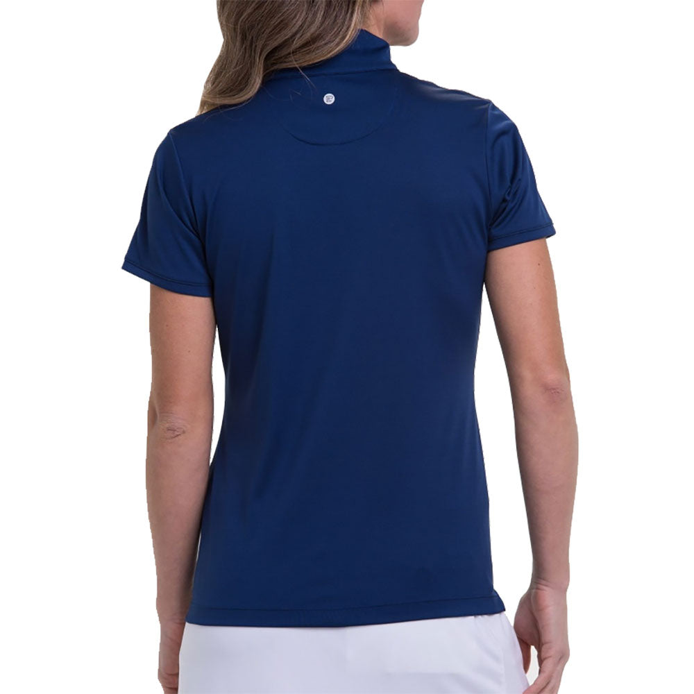 EP New York Women's Convertible Zip Mock Short Sleeve Golf Polo Shirt - Breathable Moisture-Wicking Performance Top for Golf, Tennis & Casual Wear