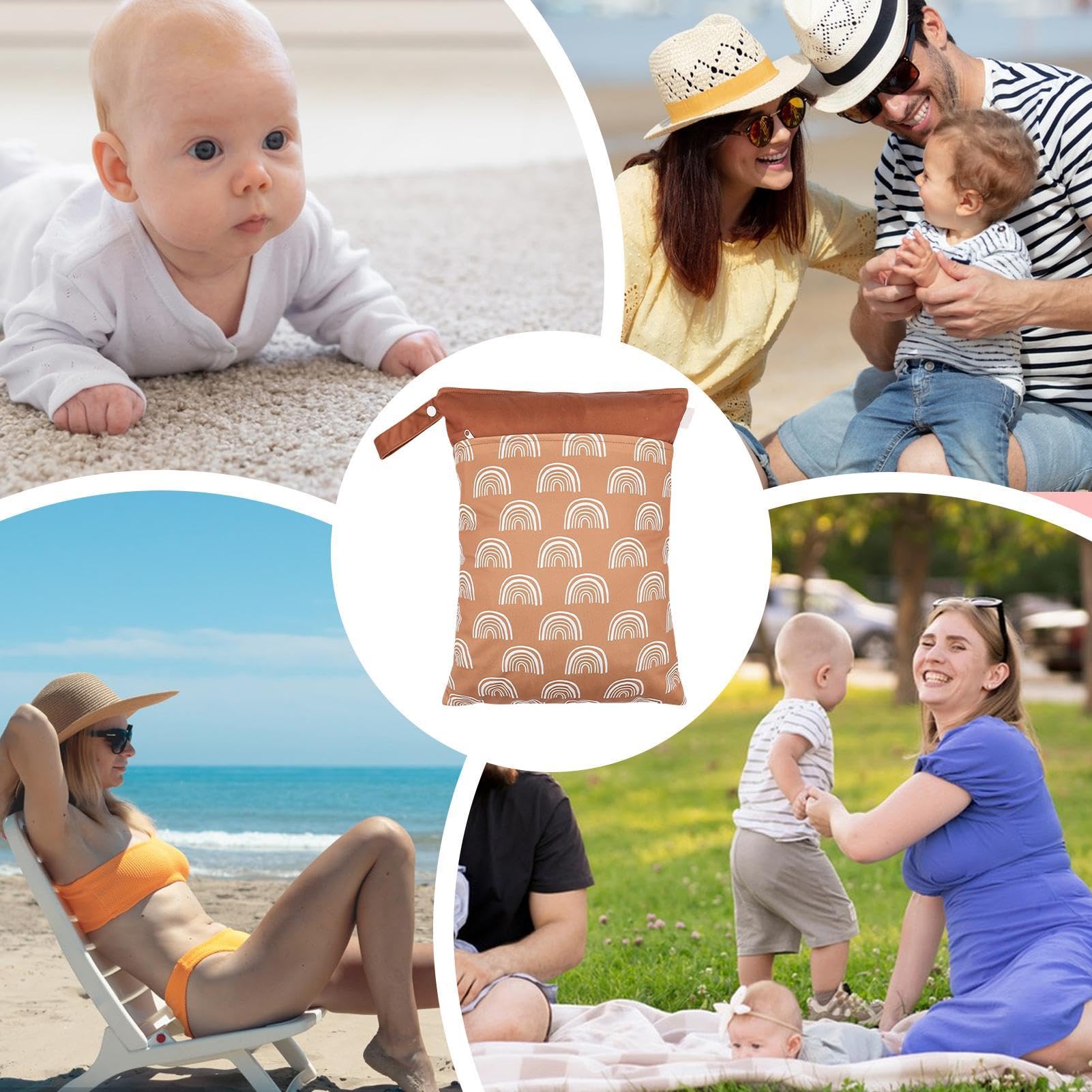 Waterproof Wet Dry Bag for Swimsuits & Gym Clothes - 2 Zippered Pockets | Reusable Swim Bag, Yoga Laundry Organizer, Travel Essentials for Beach, Pool & Workout | Perfect for Swimming, Fitness & Travel Accessories