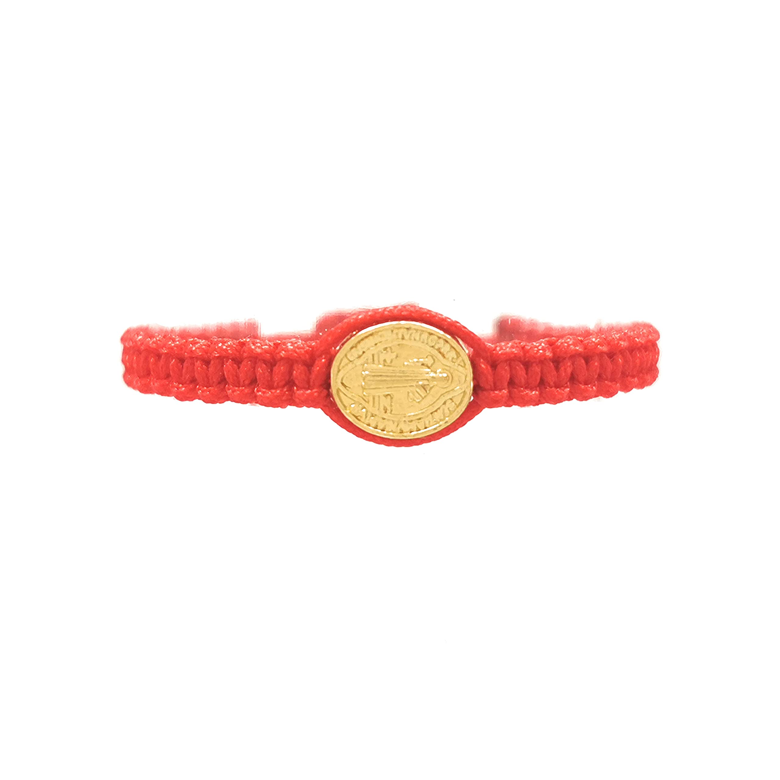 Red Macrame Baby Bracelet - Handmade Newborn Baptism & Birthday Gift - Tutti Jewelry Saint Benedict - Perfect for Baby Showers, Christenings & First Birthday Celebrations