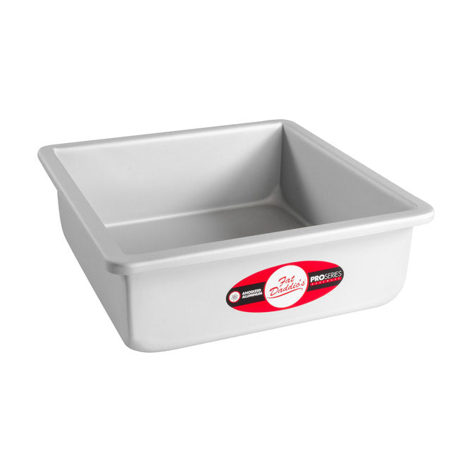 Fat Daddio's Pro Series 3-Inch Square Cake Pan - Heavy Duty Aluminum Baking Pan for Perfect Brownies, Bars & Sheet Cakes - Ideal for Home Bakers & Professional Kitchens
