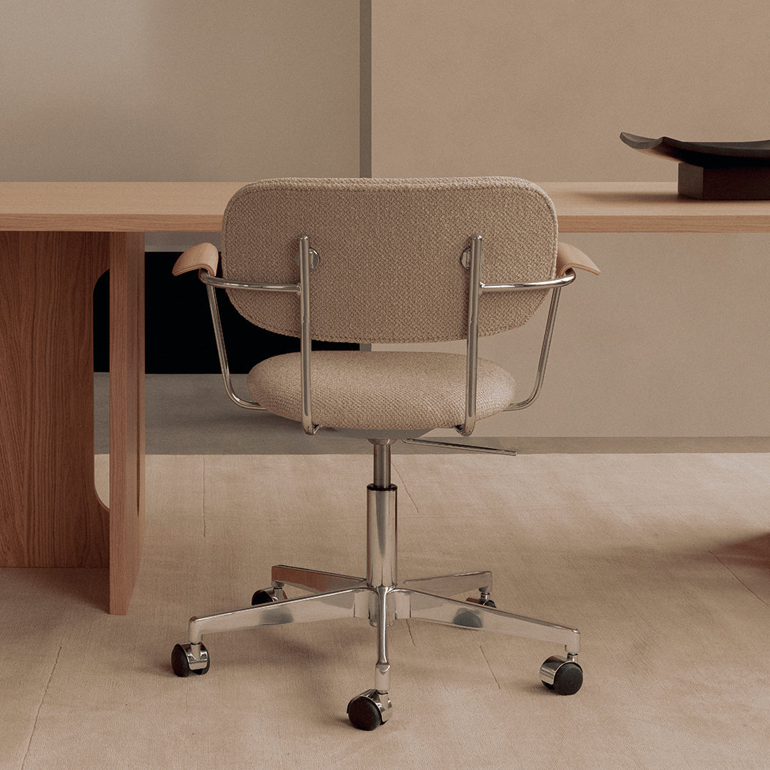 Ergonomic Co Office Armchair - Fully Upholstered Swivel Chair with Casters for Home & Office Workspace