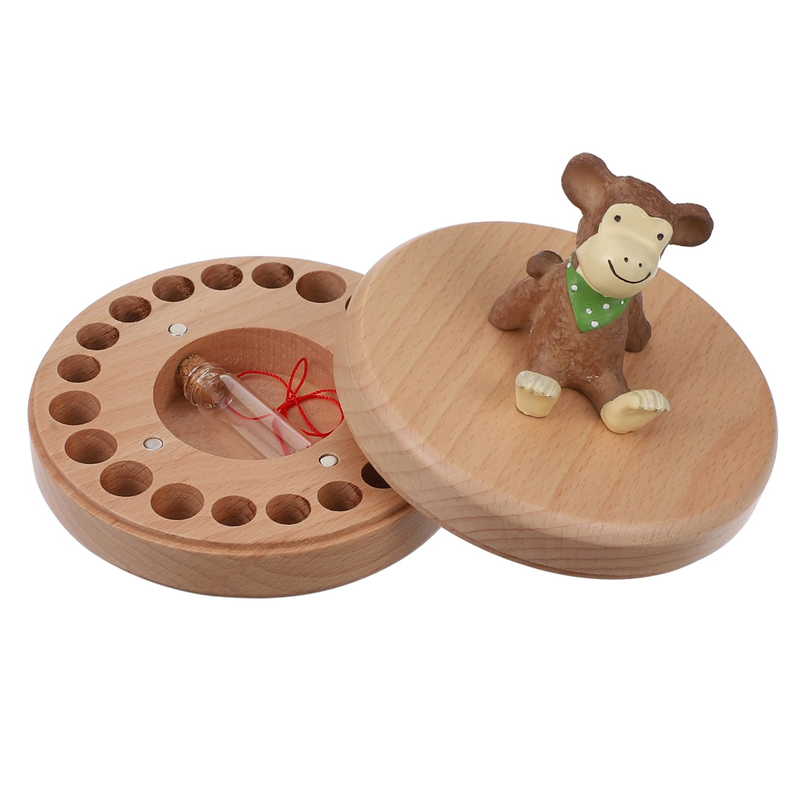 VICASKY Kids Tooth Box - Beech Wood Lost Tooth Holder & Keepsake Case for Baby Teeth - Perfect for Tooth Fairy Gifts and Childhood Memories