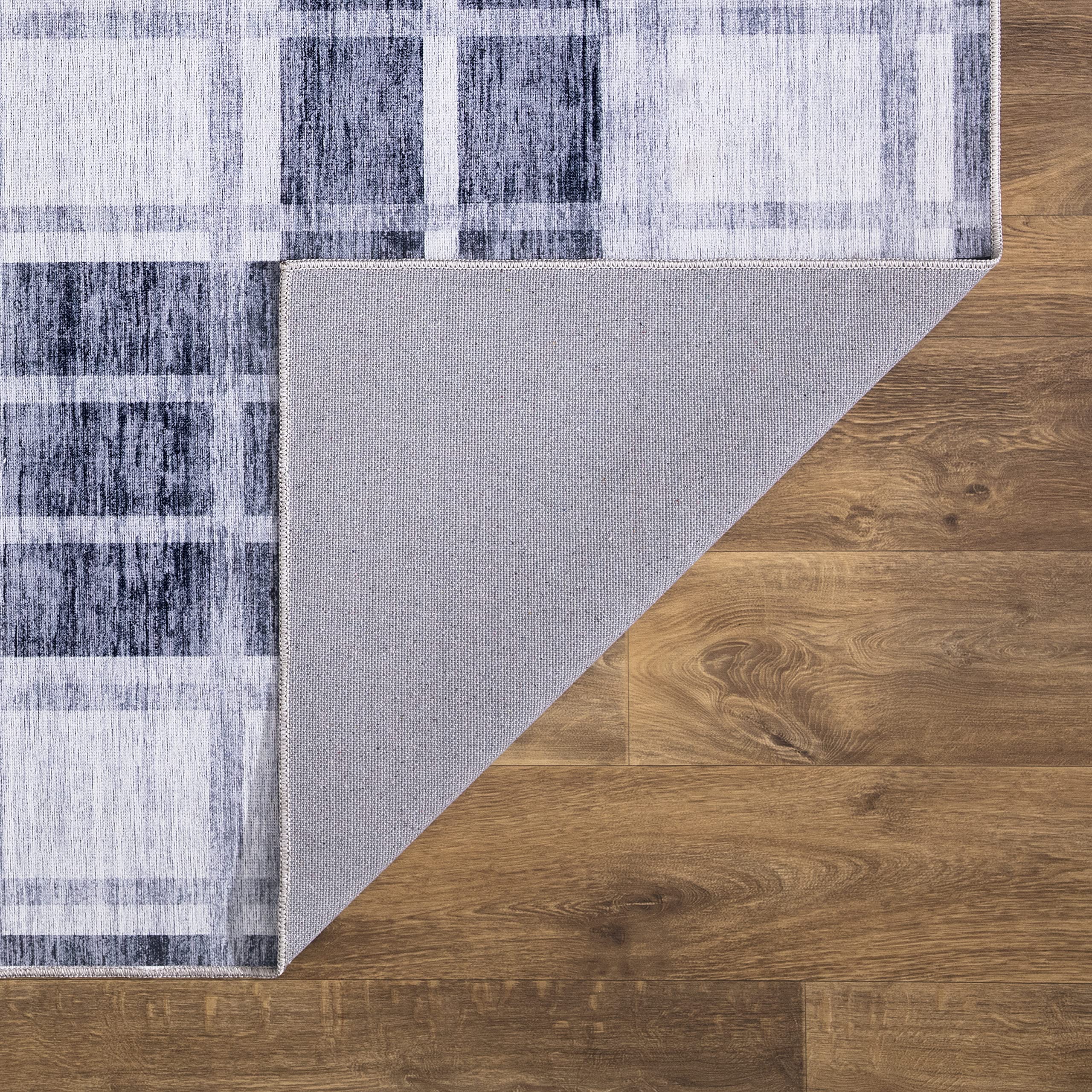 Abani 8' x 10' Farmhouse Plaid Area Rug - Cream Grey Polypropylene Indoor Outdoor Rug, Non-Shedding Stain Resistant Machine Washable Large Rectangle Rug for Living Room Bedroom Dining Room Home Decor