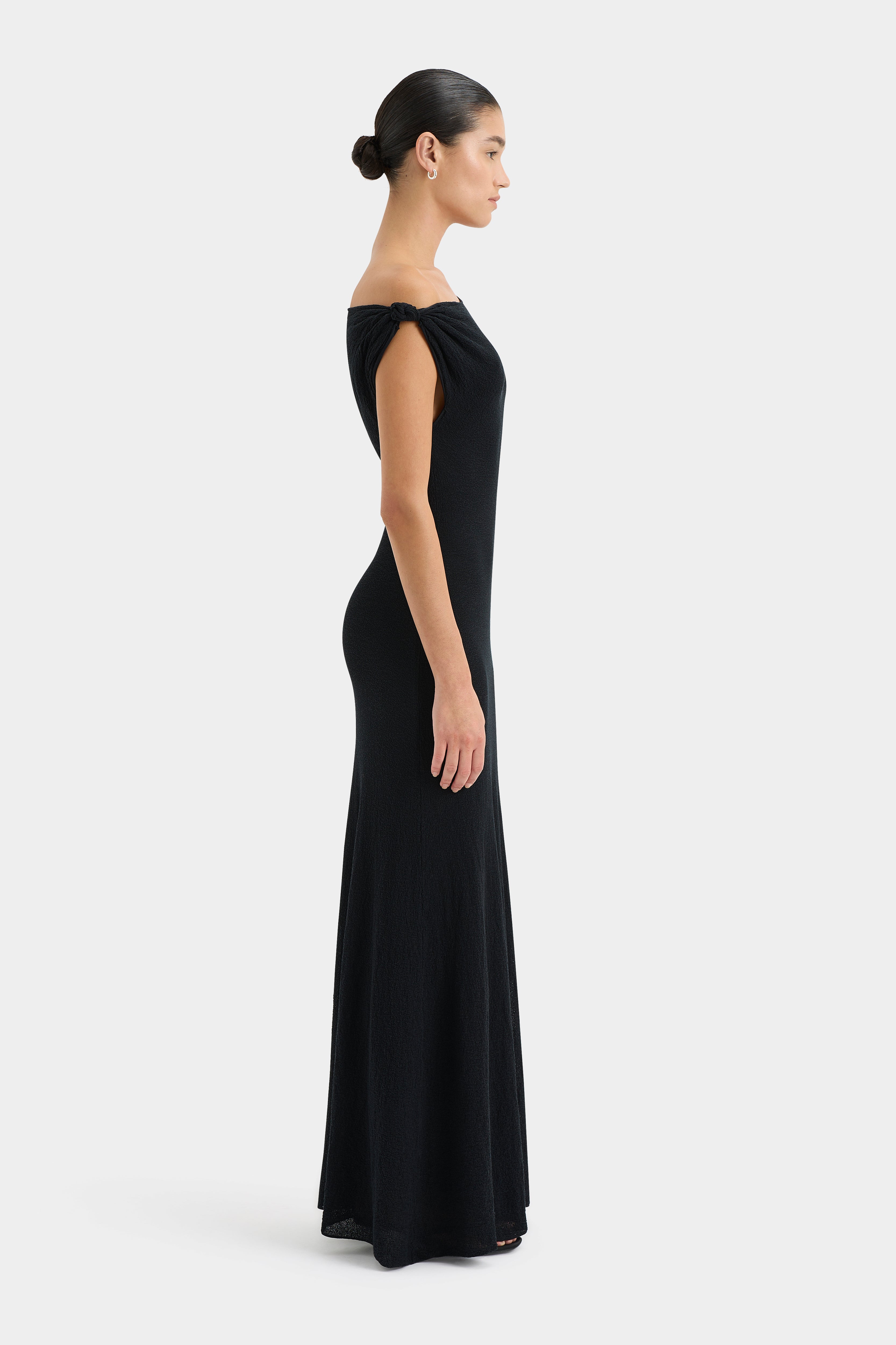 Glow Twist Midi Dress for Women - Elegant Flowy Summer Party Dress with Twist Front Detail - Perfect for Cocktail Parties, Weddings & Date Nights