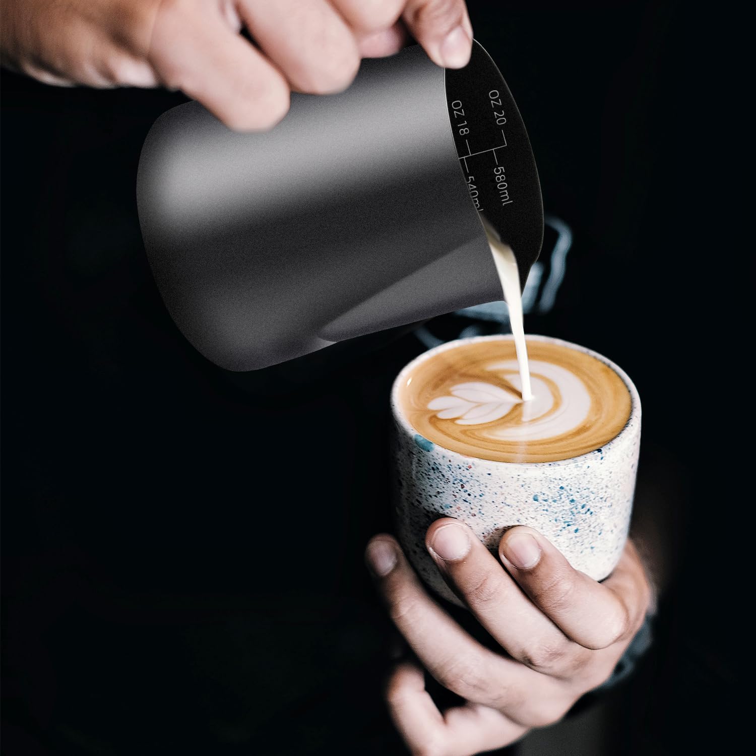 Premium 20OZ/600ML Stainless Steel Milk Frothing Pitcher for Espresso Machine - Barista Grade Coffee Milk Frother Cup with Latte Art Pen for Perfect Cappuccino & Latte at Home or Cafe