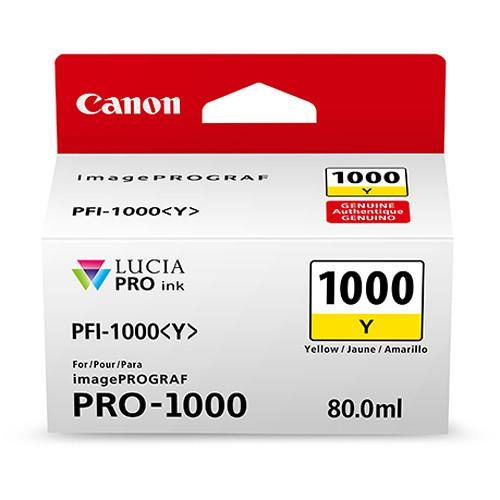 Canon PFI 1000 Y LUCIA PRO Yellow Ink Cartridge (80ml) - High-Quality Photo Printing for Professional Photographers & Home Office Use