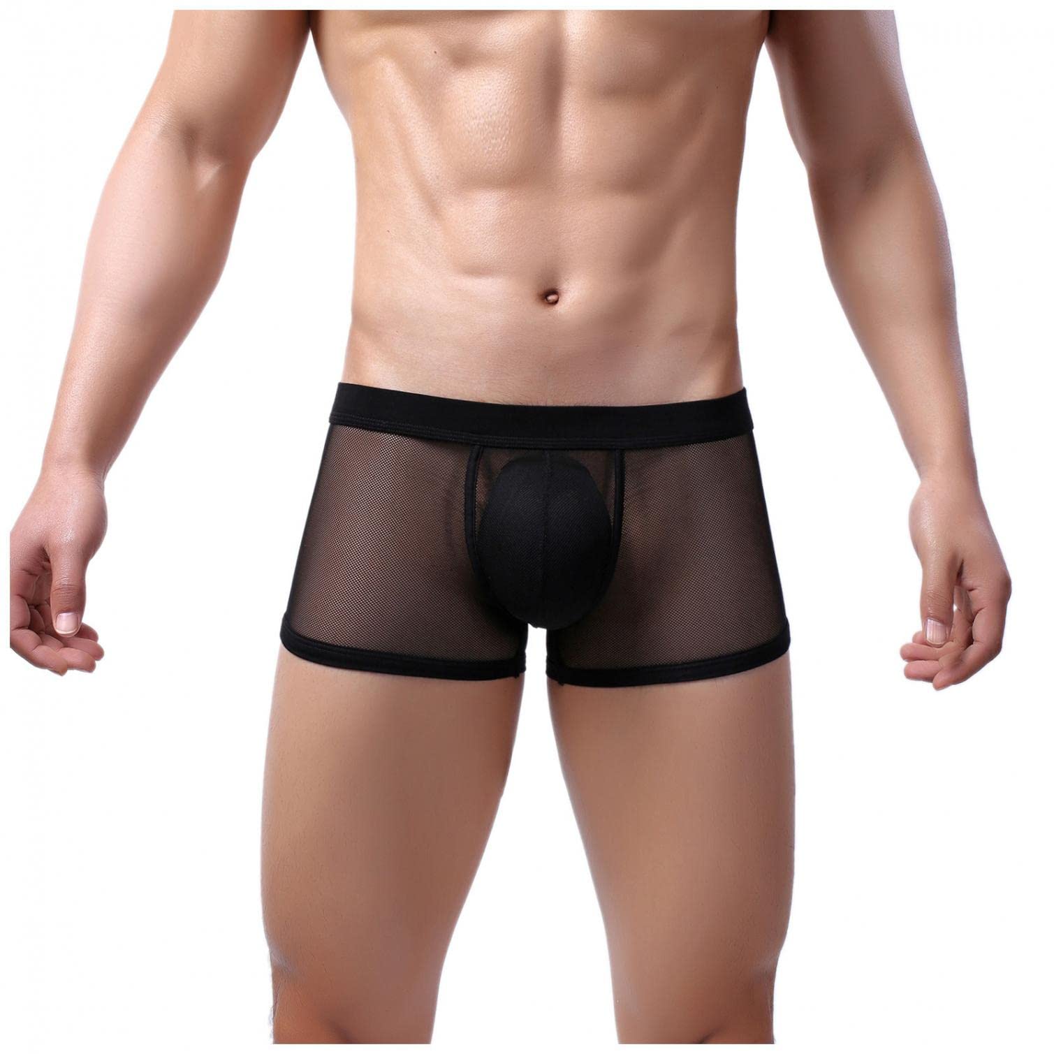 Sexy Low Rise Sheer Boxers for Men - Breathable See-Through Underwear for Lingerie & Intimate Play - Perfect for Roleplay, Date Nights & Sensual Moments
