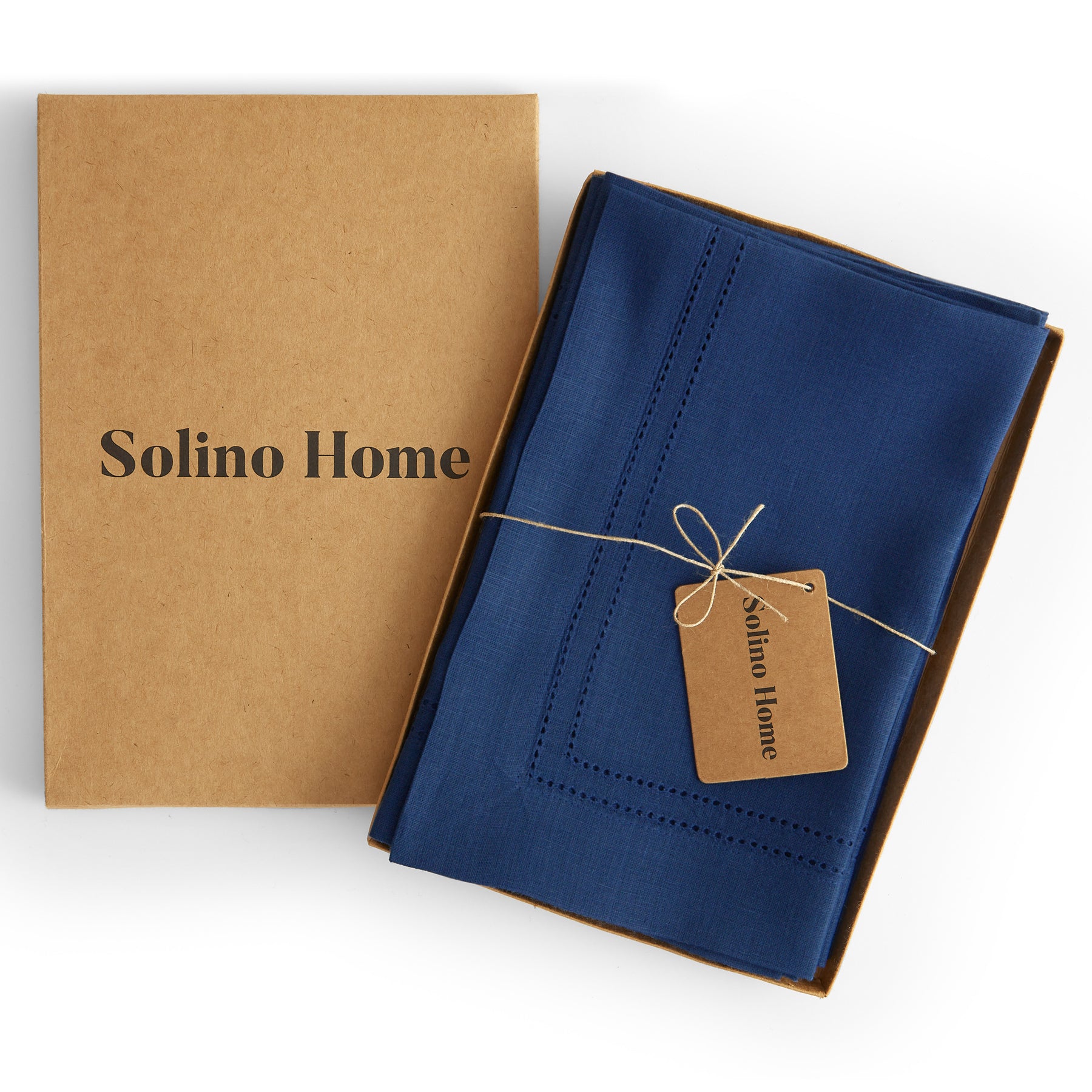 Premium Linen Double Hemstitch Napkins Set of 4 - Elegant Dinner Table Decor for Formal Dining & Special Occasions
