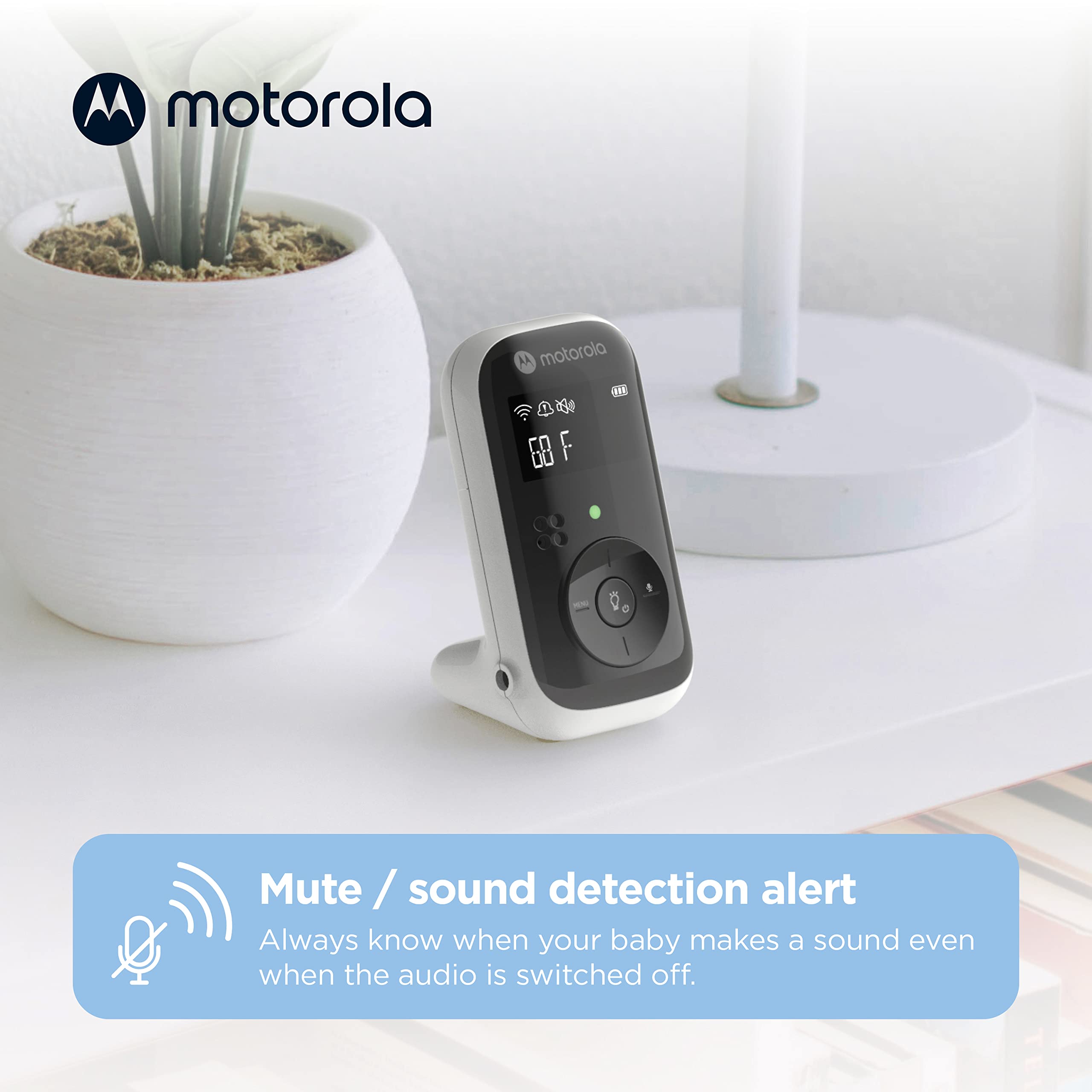 Motorola PIP11 Audio Baby Monitor with Nightlight - 1000ft Range, 2-Way Talk & Lullabies | Portable Parent Unit (Includes AAA Rechargeable Batteries) | Ideal for Nursery, Bedroom & Travel Use