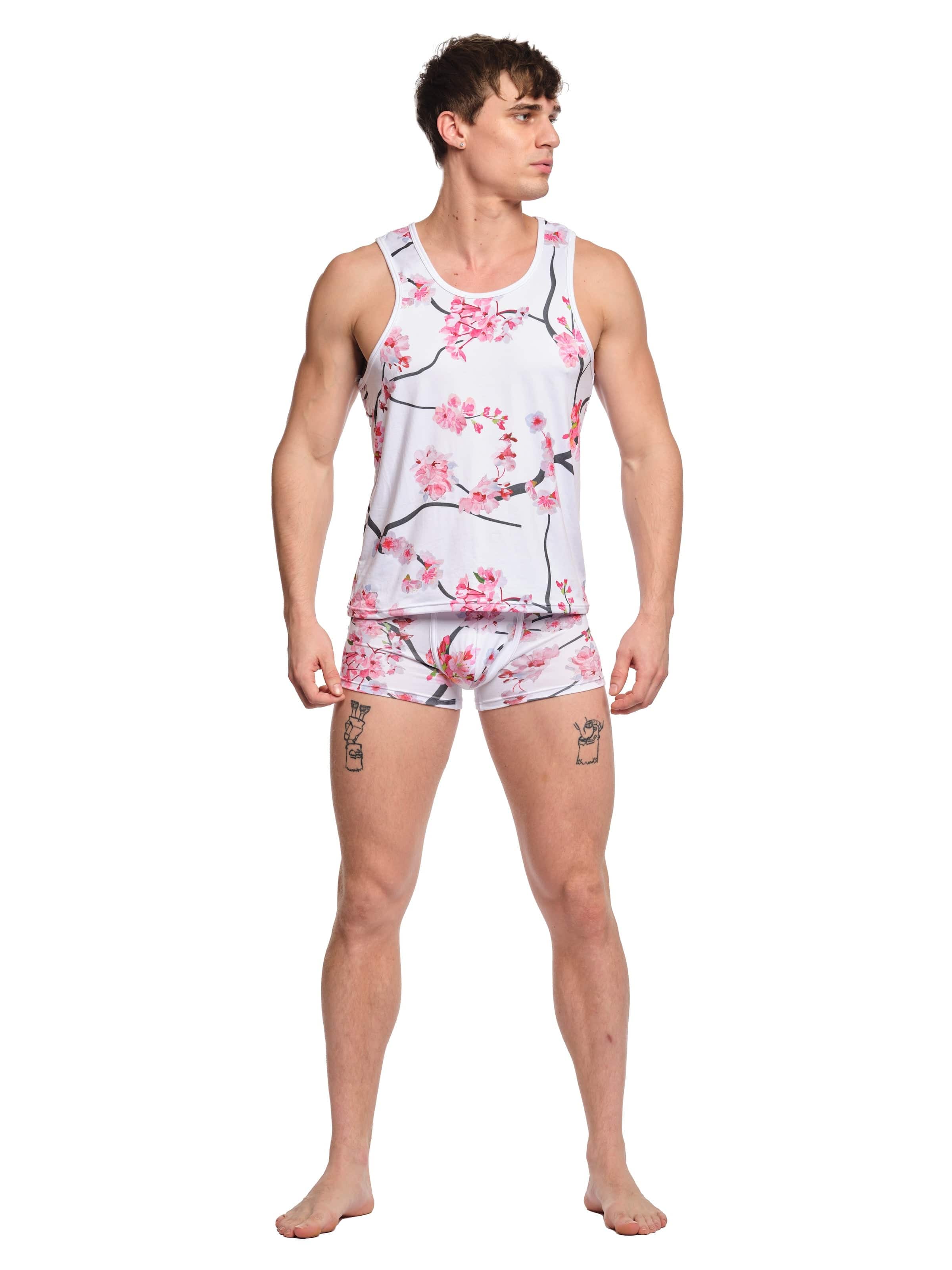 Cherry Blossom Print Women's Sleeveless Tank Top - Soft Breathable Summer Blouse for Casual Wear, Beach Outfits & Yoga