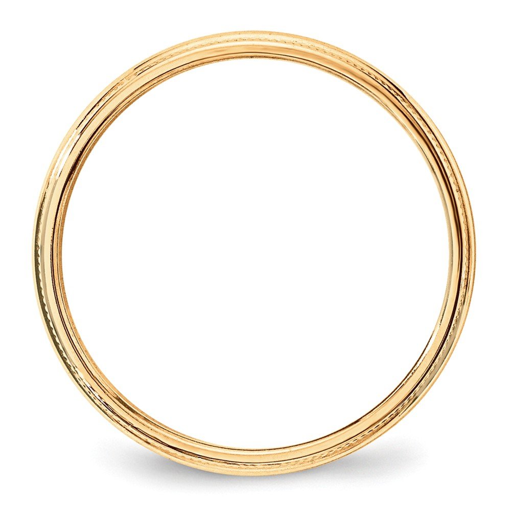 14K Yellow Gold 3mm Milgrain Dome Wedding Band Ring for Women - Classic Plain Wedding Ring for Brides, Engagement, Anniversary & Everyday Jewelry