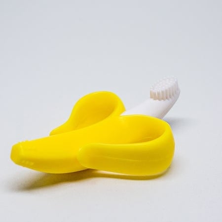 Baby Banana Infant Toothbrush - Soft Bristle Teething Toothbrush for Babies 0-24 Months, BPA-Free & Easy to Hold - Perfect for Soothing Sore Gums & Early Dental Care