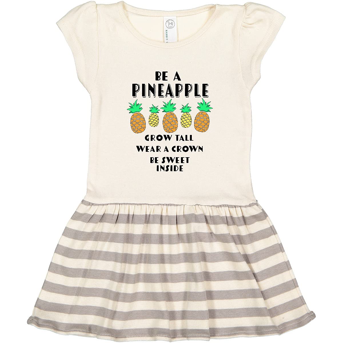 Be a Pineapple Grow Tall Wear a Crown Be Sweet Toddler Dress - Cute Pineapple Print Girls' Summer Outfit for Playdates, Beach Trips & Birthday Parties