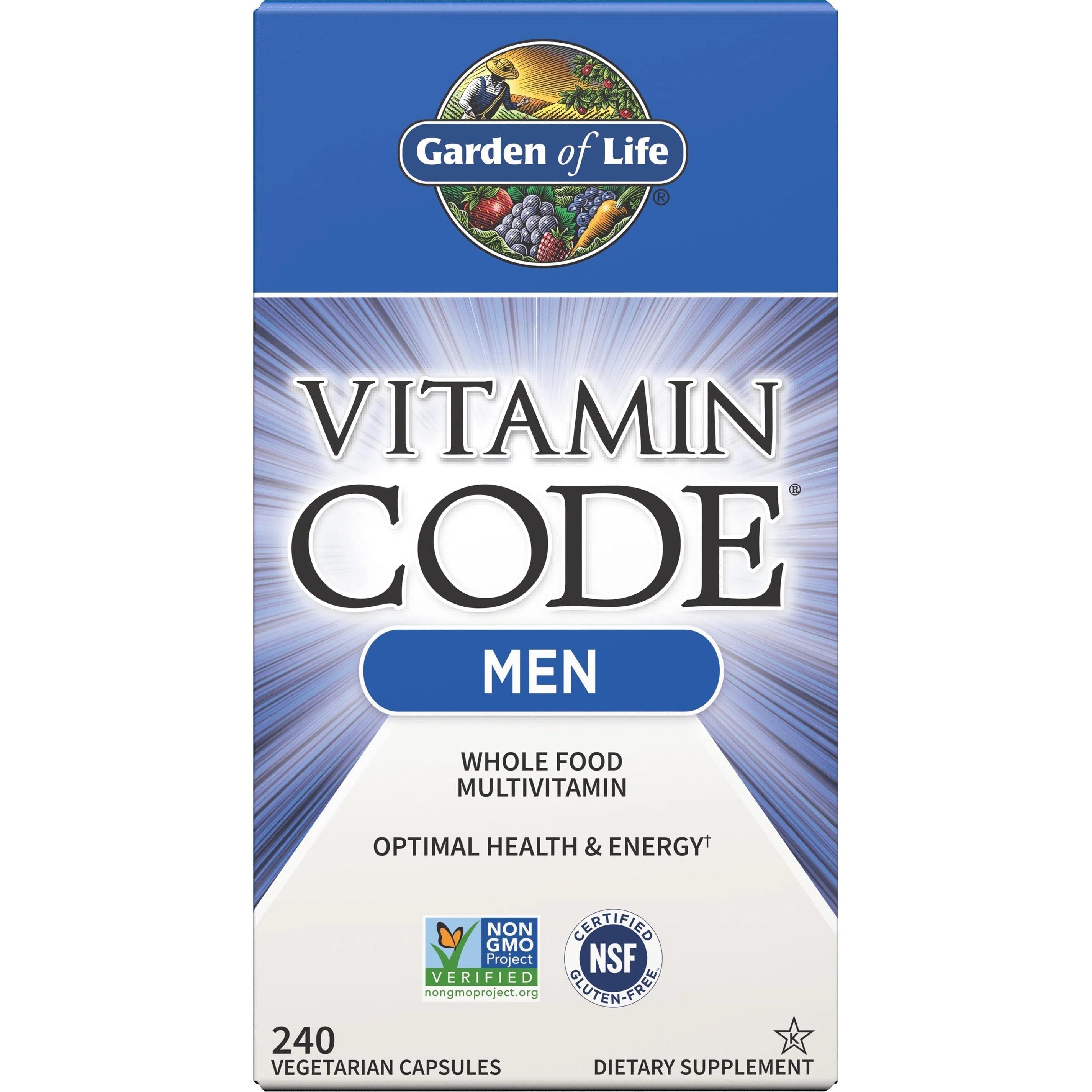 Garden of Life Vitamin Code Men's Multivitamin - 50+ Whole Food Nutrients for Energy & Immune Support - Best for Active Men & Daily Wellness - Perfect for Gym, Work & Healthy Lifestyle
