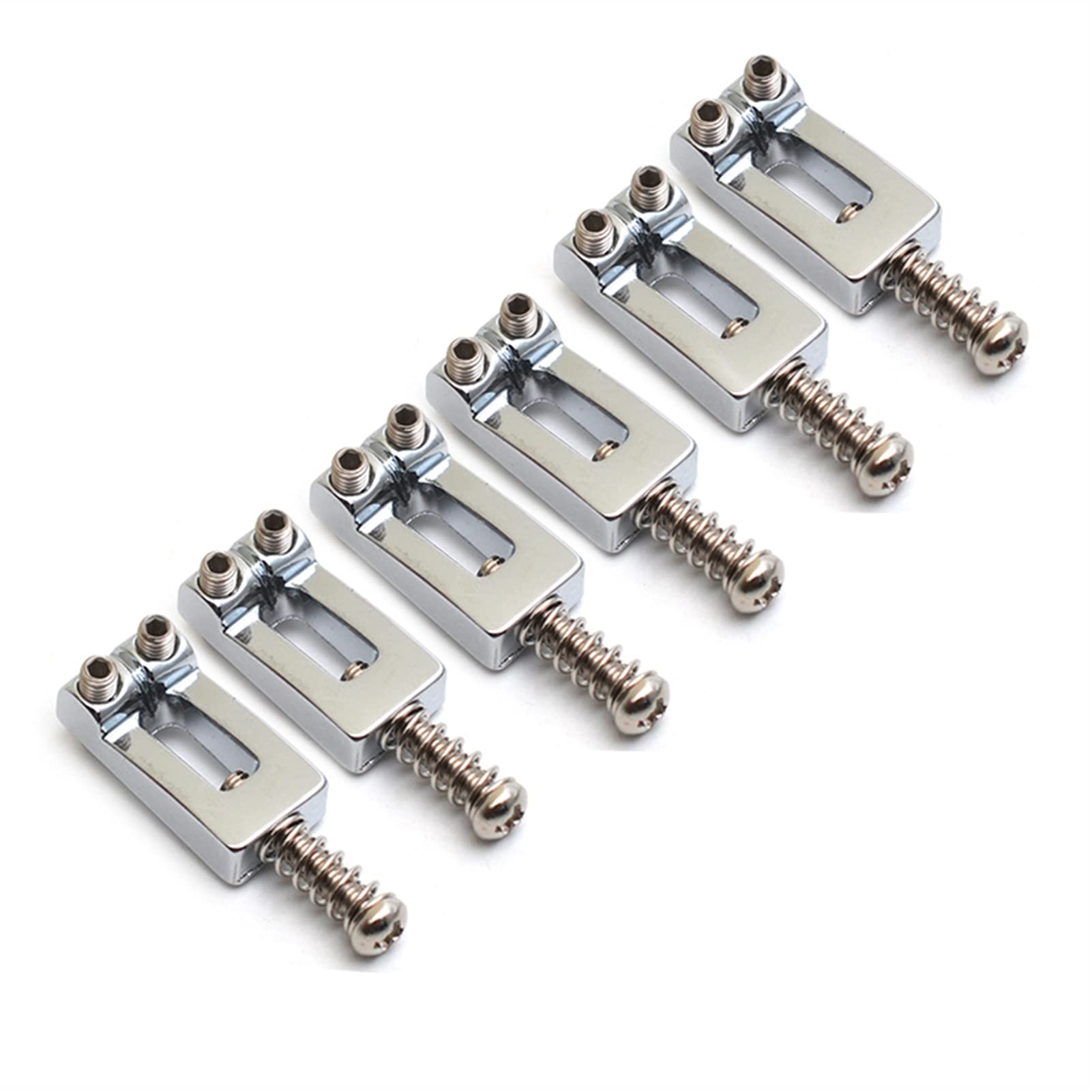 6-Piece Concave Electric Guitar Tremolo Bridge Set - Chrome/Silver & Gold String Saddles for Smooth Vibrato & Sustain | Perfect for Rock, Blues & Metal Performances