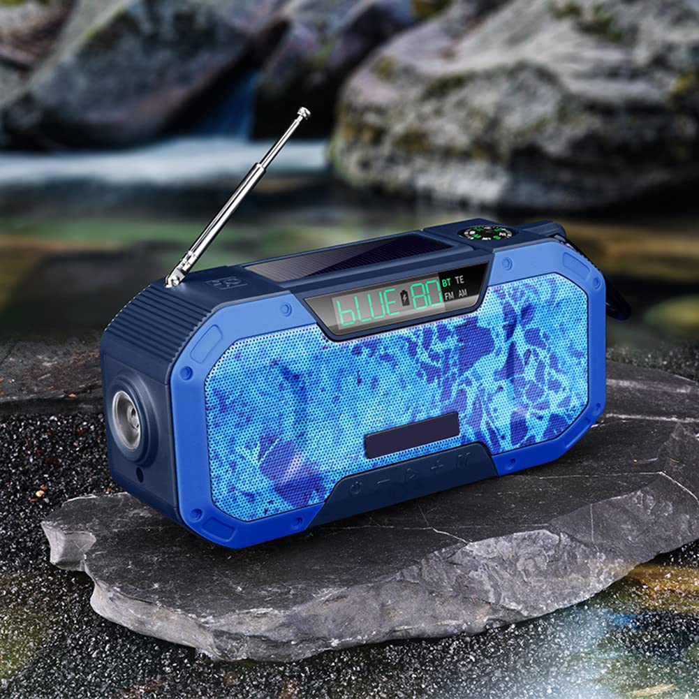 Wind Up Solar Radio - Hand Crank & Solar Powered DAB/FM Emergency Radio with 5000mAh Battery, USB Phone Charger & LED Flashlight | Perfect for Camping, Hiking, Power Outages & Outdoor Adventures