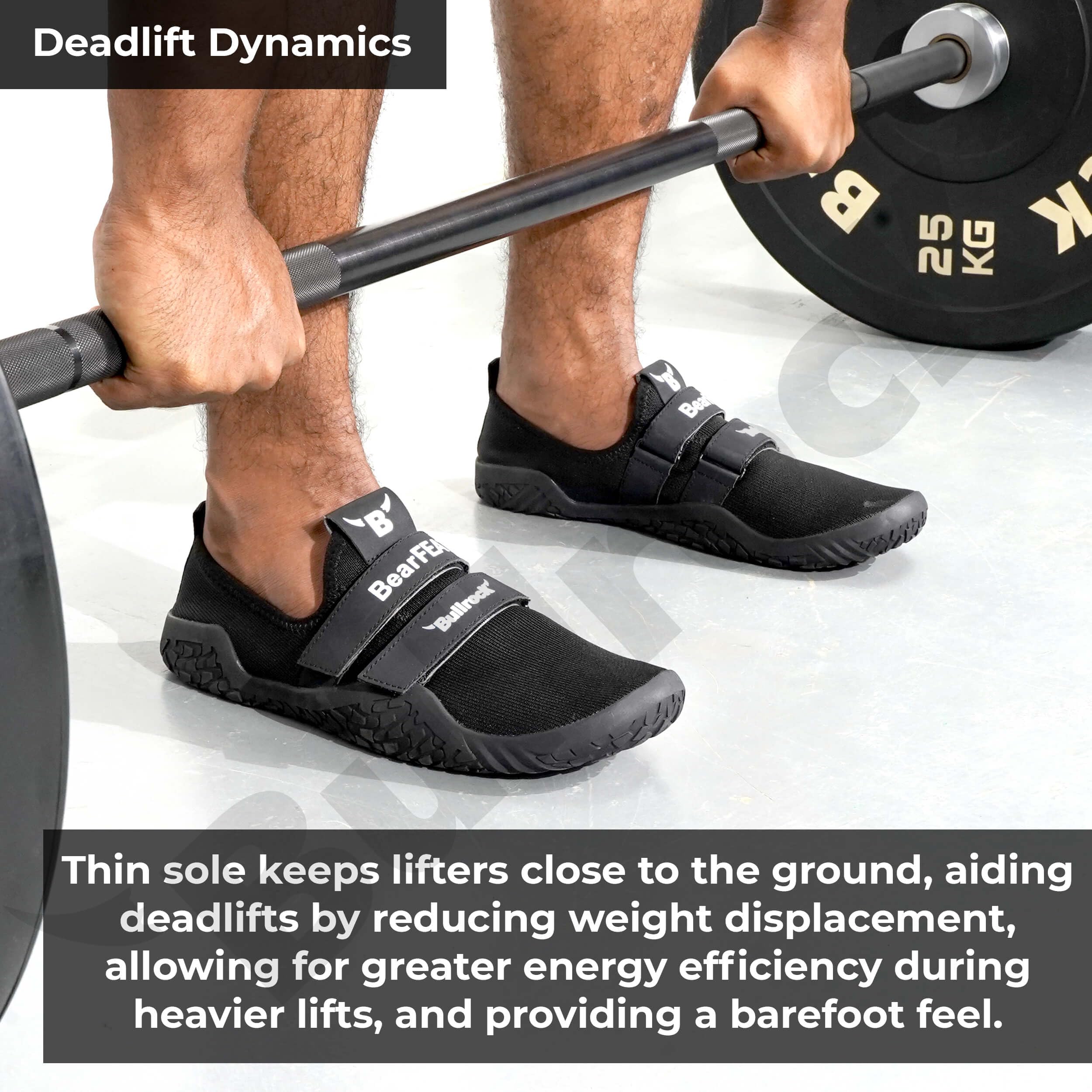 Bullock Deadlift Shoes for Powerlifting & Weightlifting – BearFEAT Flat Cross Training Shoes | Gym Workout & Strength Training Footwear | Ideal for Squats, Deadlifts & Olympic Lifts