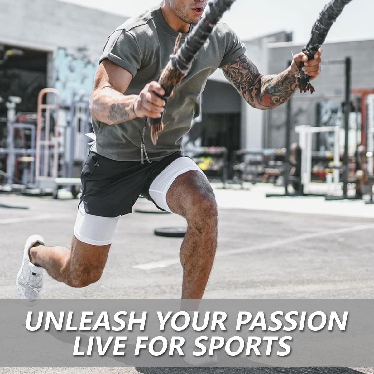 JWJ Men's 2-in-1 Workout Running Shorts 7 Inch - Lightweight Athletic Gym Shorts with Built-in Compression Liner for Running, Training & Basketball | Quick-Dry Breathable Fabric for Sports & Outdoor Activities