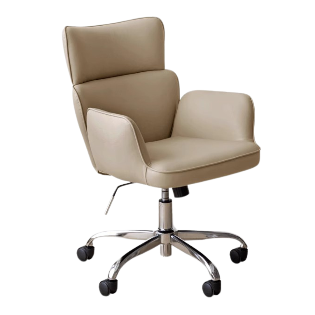 Premium Organic Leather Ergonomic Office Chair - Adjustable Height & Lumbar Support for Home & Workspace Comfort